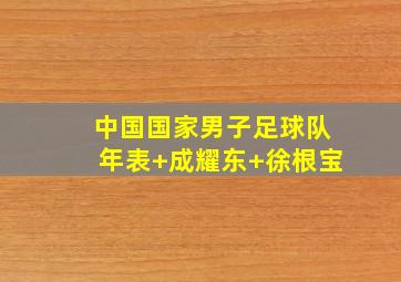 中国国家男子足球队年表 成耀东 徐根宝